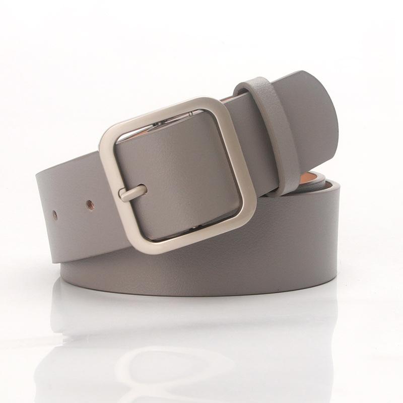 Korean Style Versatile Women's Fashion Belt with Square Buckle for Dresses and Coats