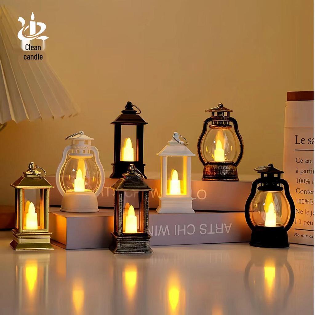 Vintage LED Kerosene Lamp: Electronic Candle Light for Christmas, Halloween, Bar, and Festival Decor