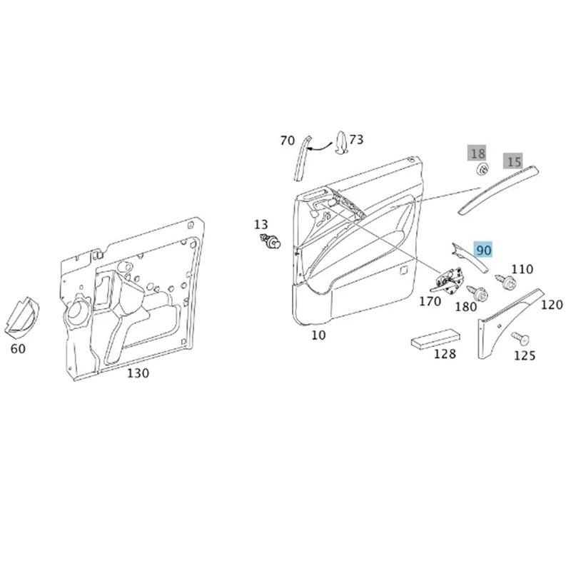 For Replacement Purposes Front Door Handle Trim Made Of ABS Material Practical Replacement Part Wear-resistant Design