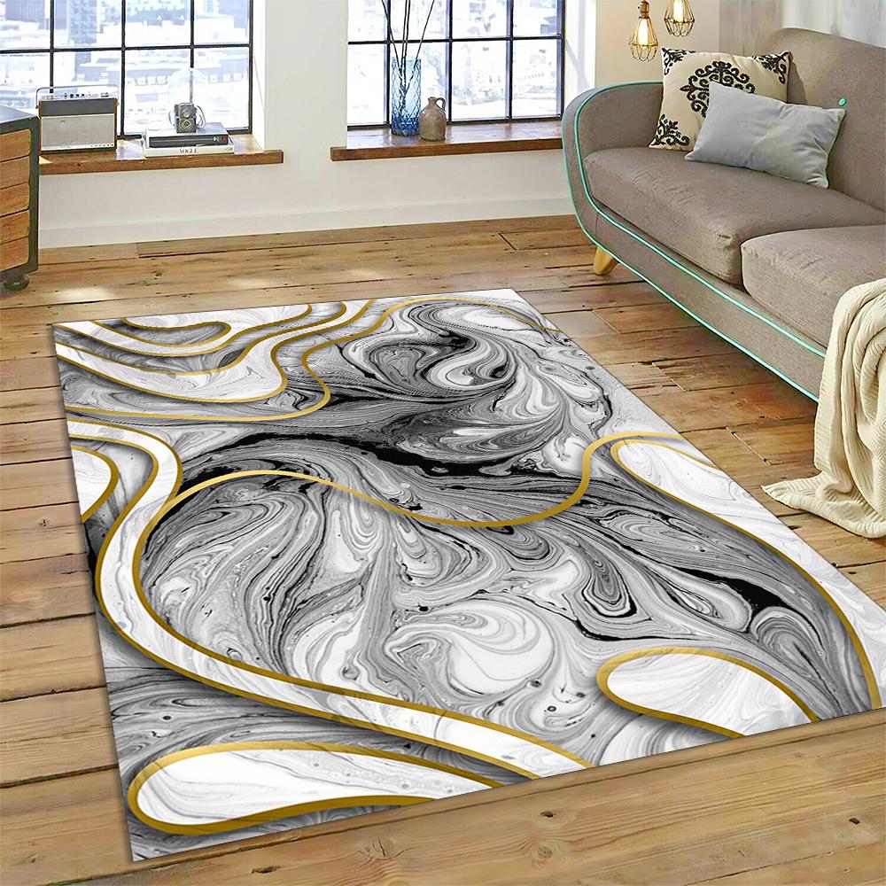 Dream Colour Splendid Marble Gold Nordic Rug for Home Living Room Bedroom Sofa Doormat Kitchen Decor Mat