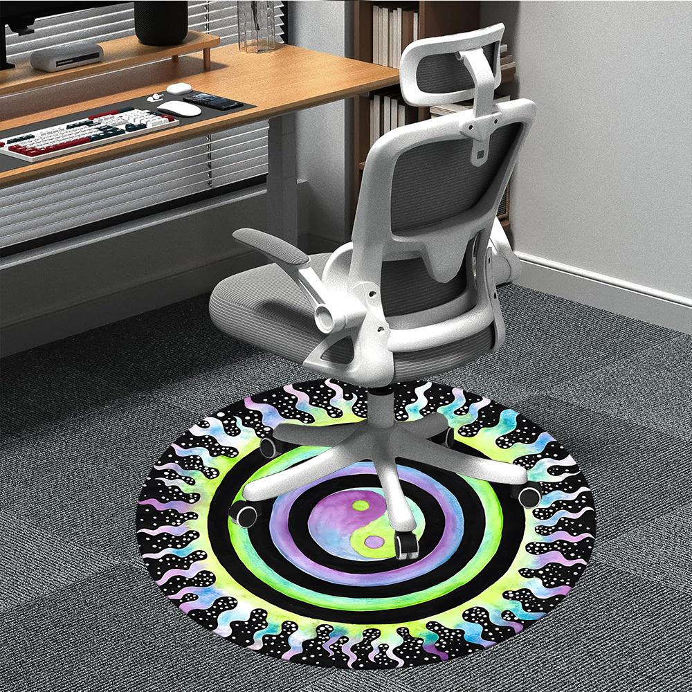 1pc Yin Yang Mandala Carpet for Office Non-Slip, Round Carpet, Soft & Comfortable, Carpet for Office, Lightweight Round Floor Mat yy251226078