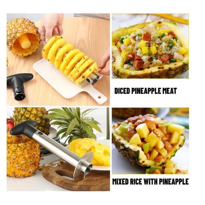 Pineapple Cutter, Pineapple Slicer, Pineapple Knife, Stainless Steel Pineapple Peeler, Improved, with Non-Slip Handle, Fruit Cutter, Corer for