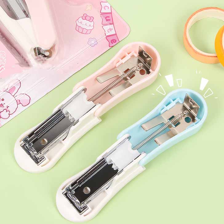 Cute Cartoon Mini Stapler+ Staples Set Adorable Multifunctional Desk Tool for School Office Home Use Kids Gift