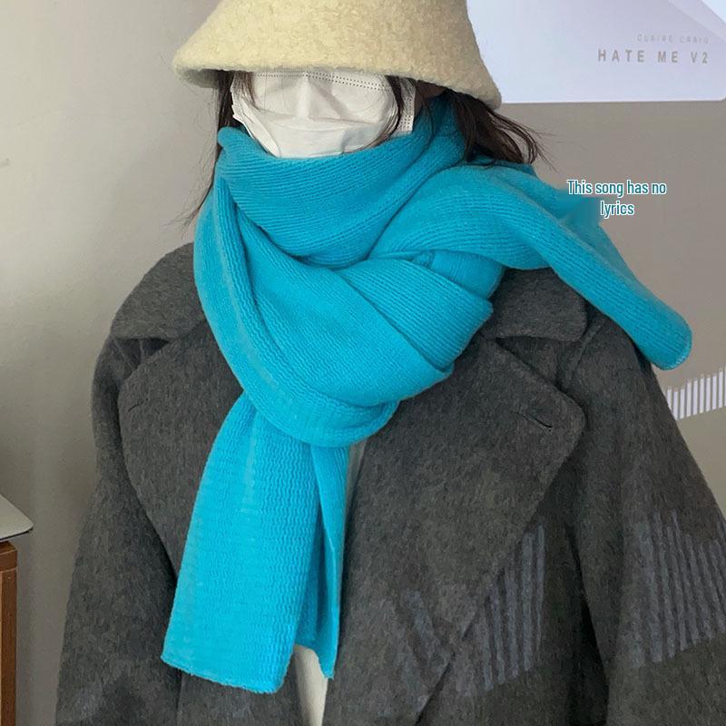 Atmosfärisk rutig halsduk i koreansk stil - Höst/vinterpresent för män och kvinnor, Mångsidig varm halsvärmare, Trendig sjal för pojkvän eller student