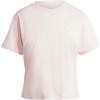 Round Neck Solid Color Slim Fit Short Sleeve T-Shirt Women Tops Pink JH3694