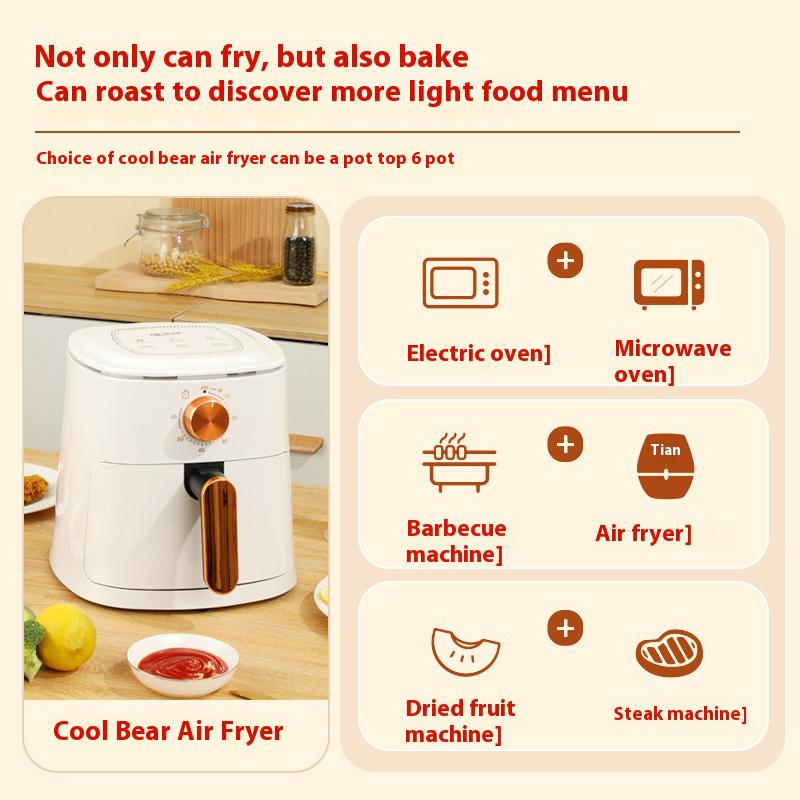 Mechanical Knob Type Air Fryer 1.06gal, Basic Simple Cooking Tool For Kitchen, Multifunctional Household Healthy Cooking