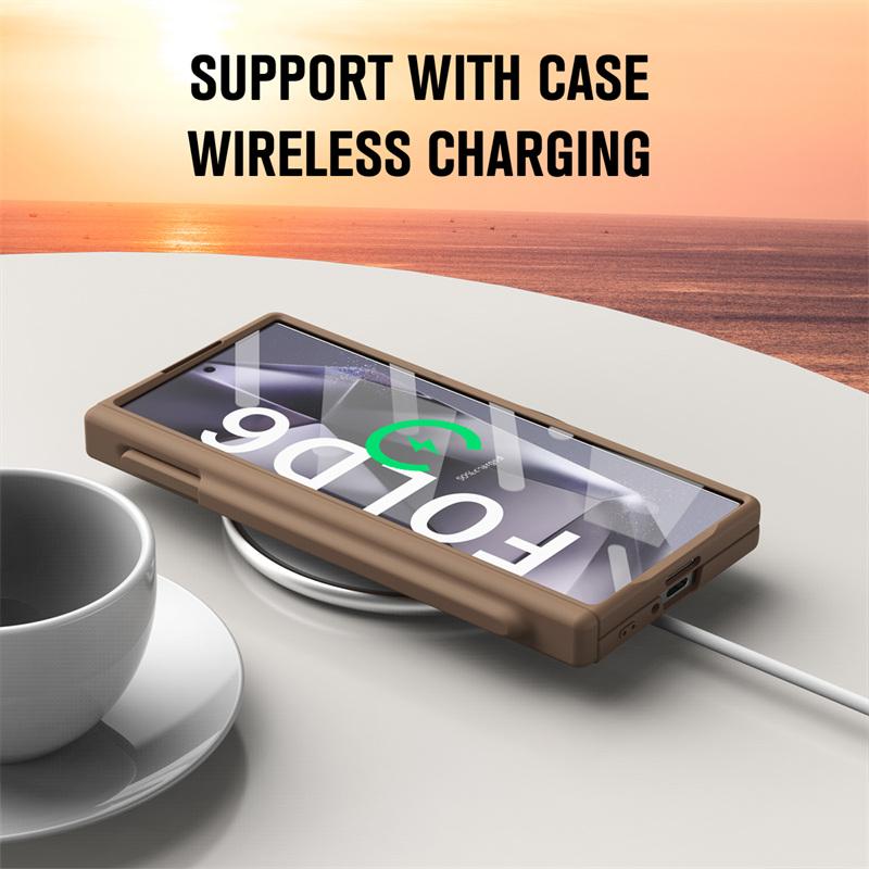 Candy Color Matte PC Hinge protection Full Body Hard case for Samsung Galaxy Z Fold 7 6 5 4 3 2 5G With Tempered Glass