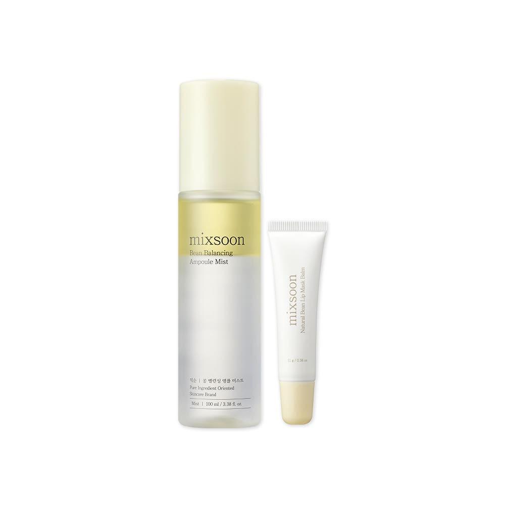 Mixsoon Quick Bean Moisturizing 2-Item Set Hydrating Mist and Nourishing Lip Care (Mist 100ml + Lip Balm 11g)