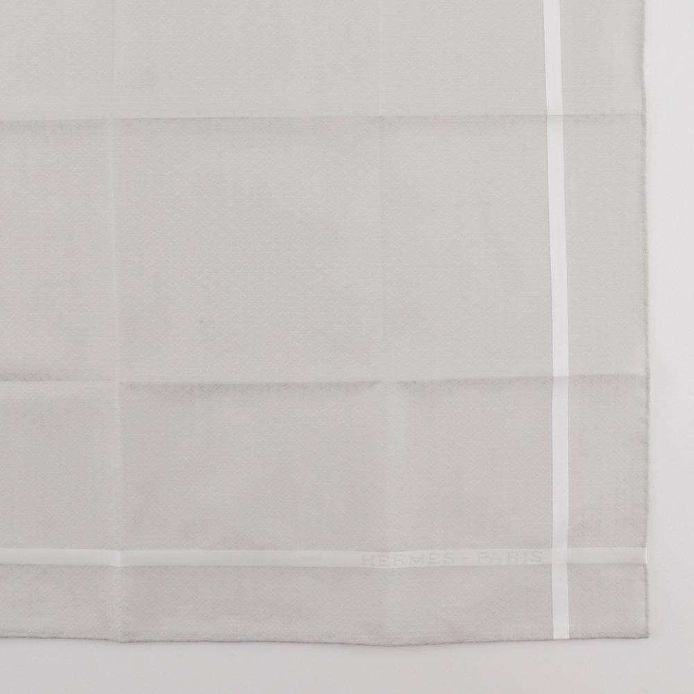 Hermes Jacquard H Handkerchief Handkerchief 2 Pieces Set Gray / Light Blue Cotton Mens Used
