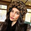 Windproof Leopard Print Hairband Ear Warm Winter Elastic Headband Fluffy Plush Headband  Sports
