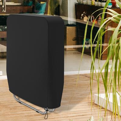 Funda Plegable para Silla Exterior a Prueba de Polvo Protección UV Impermeable Funda para Silla Reclinable Negra Funda para Muebles Bolsa de Almacenamiento Caliente
