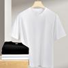 Men's Fashion Cotton T-shirt Short Sleeve Casual Men's T-shirt Round Neck Loose Solid White Black Men's Tops T-shirt