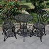 3 Piece Tavern Outdoor Terrace Cast Aluminum Tavern Table Set for Park Garden Front Porch Set, Set, Rust-proof Furniture, Tulip, (Bronzed)
