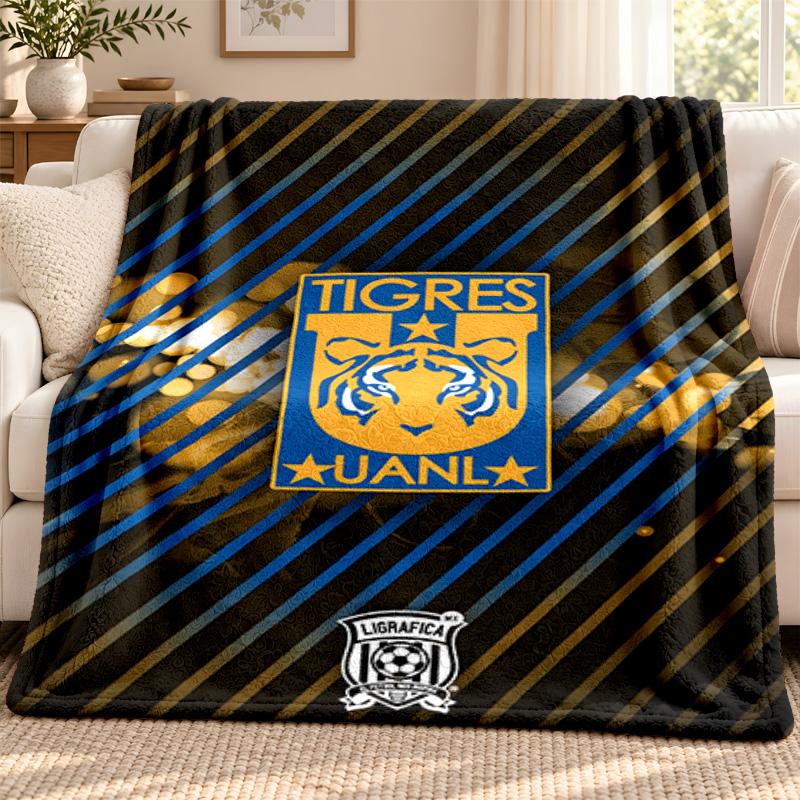 Club Tigres UANL blanket Flannel Blanket Soft Cozy Plush Throw for Sofa Bed Lightweight Home Decoration Outdoor camping