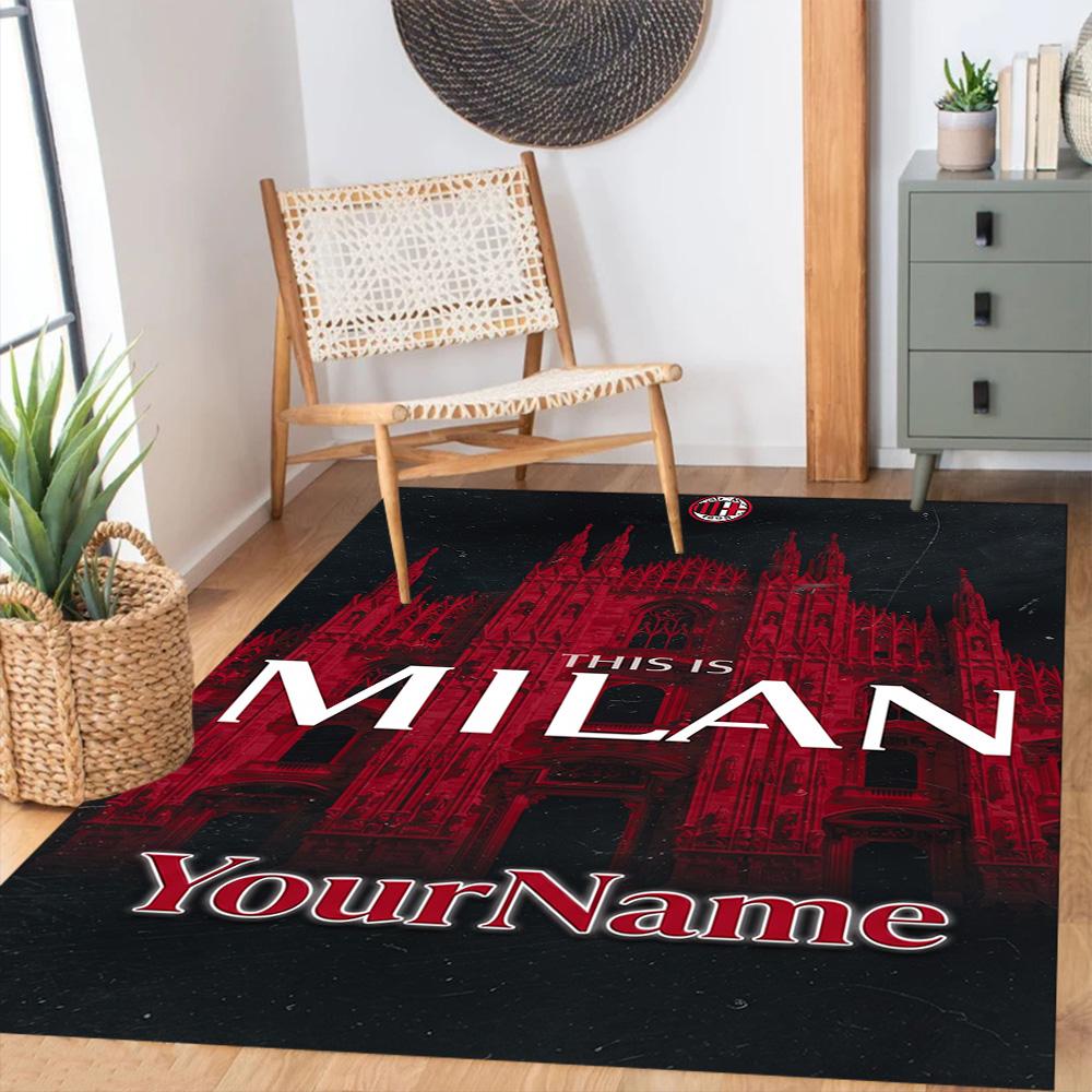 Ac Milan Personalized Name Floor Mat Perfect for Outdoor Decorate room Entryway Living Rooms Antislip Carpet Anime Office Decor
