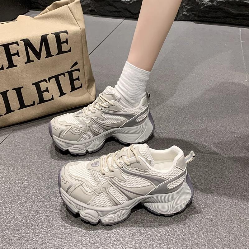 Dad Shoes Women's Spring and Summer 2025 New Fashion Versatile Mesh Breathable Thick Soles Increase Casual Sneakers Tide