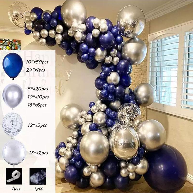 

Arch Night Blue Girl Birthday Balloon Set Balloon Combination Set Proposal Party Event Scene Arrangement 96pcs