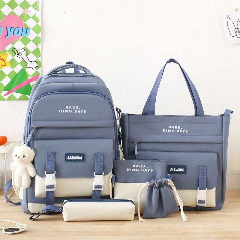 Set da 5 pezzi con Zaini Rosa di Buona Qualità Borsa per Scuola Media per Studentesse di Scuola Elementare Zaini ad Alta Capacità Astuccio