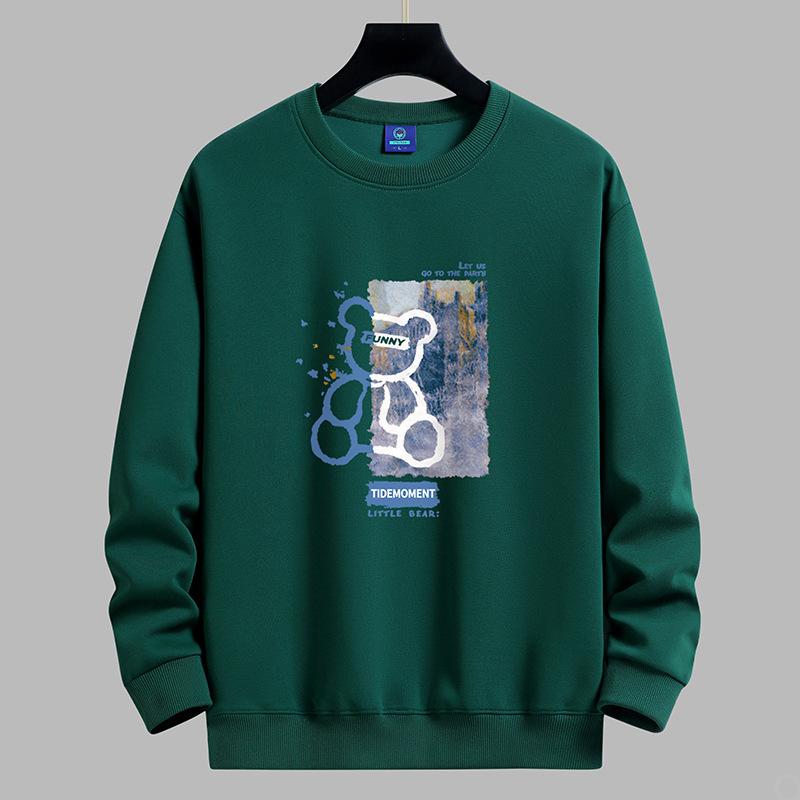 QICED HerbstkleidungHerbst O-AusschnittLässige bedruckte Herren Langtops Unterhemd Langarmhemden