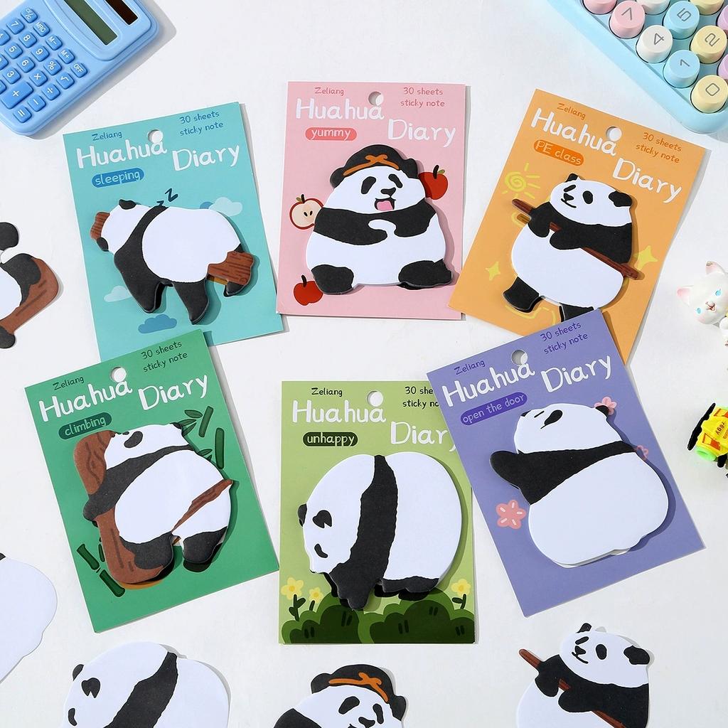 30sheets Huahua Diary Sticker, Sticker Cute Animal Notes, Panda Alien Shaped Can Be Pasted Sticky Tabs Office Accessories Gift