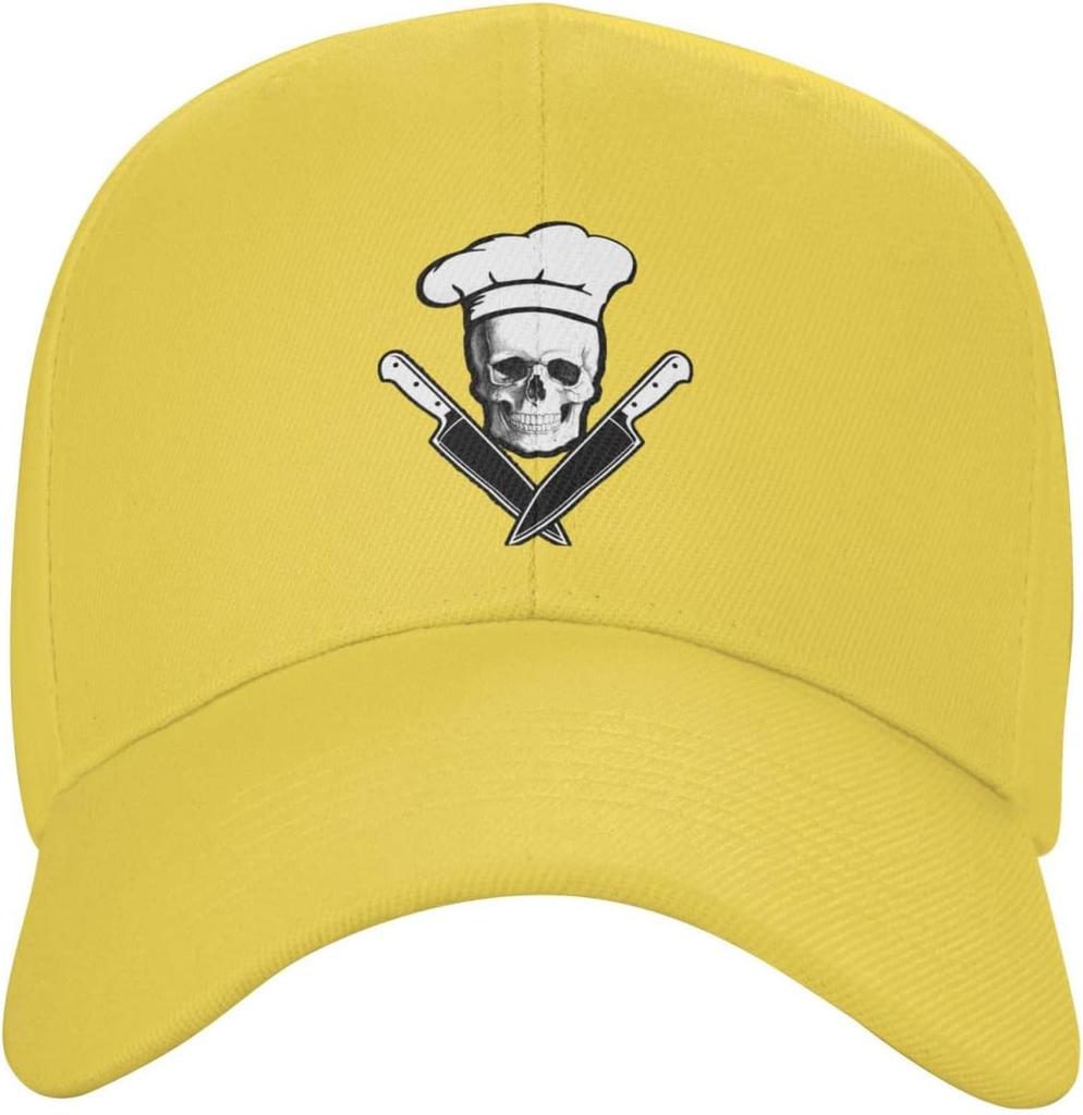Skull Knives Chef Graphic Baseball Cap Adjustable Cotton Dad Hat Casual Unisex