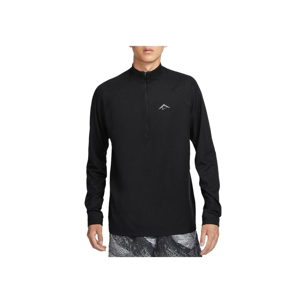 Nike Dri-Fit Trail Solid Color Comfortable Warm Quick-Dry Half-Zip Sweatshirt Unisex Sweatshirt Black Mountain-Top-White FV9995010
