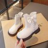 Girls' Fashionable Short Boots Western-style Princess Leather Boots Girls Plus Velvet Mid-calf Boots