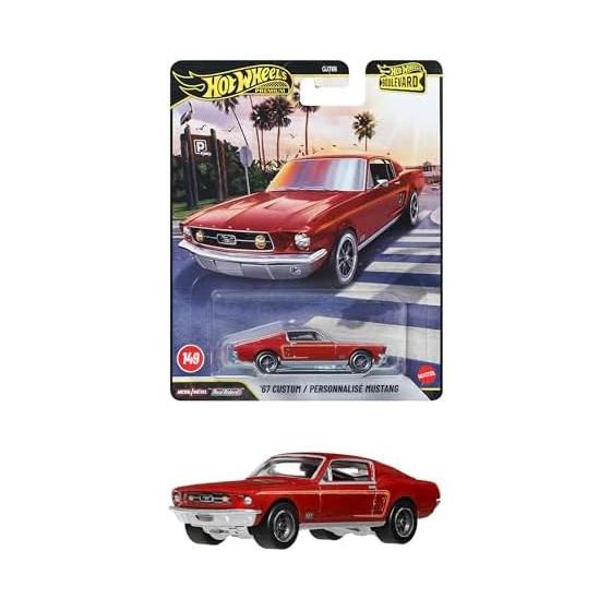 Hot Wheels Boulevard 67 Custom Mustang Игрушечный автомобиль Мини-машина для детей от 3 лет Красный JHW40