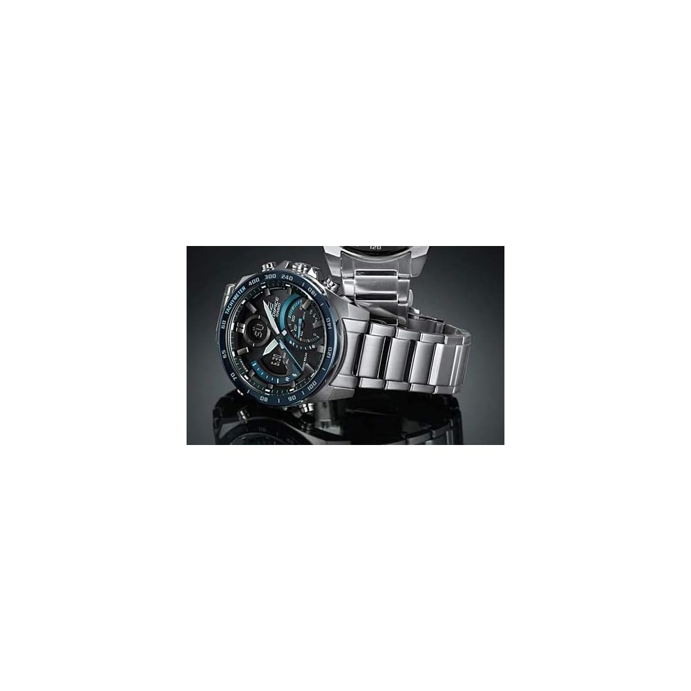 EDIFICE Casio ECB-900DB-1B Bluetooth Chronograph Calendar Analog Digital Watch Black Blue Stainless Steel Waterproof