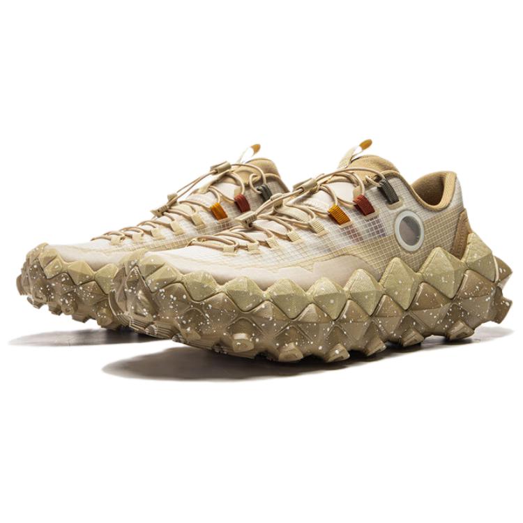 Li Ning Comfortable Versatile Shock Absorbing Non-Slip Wear-Resistant Low-Top Casual Shoes Unisex Casual Shoes Beige Brown AZGV113-2