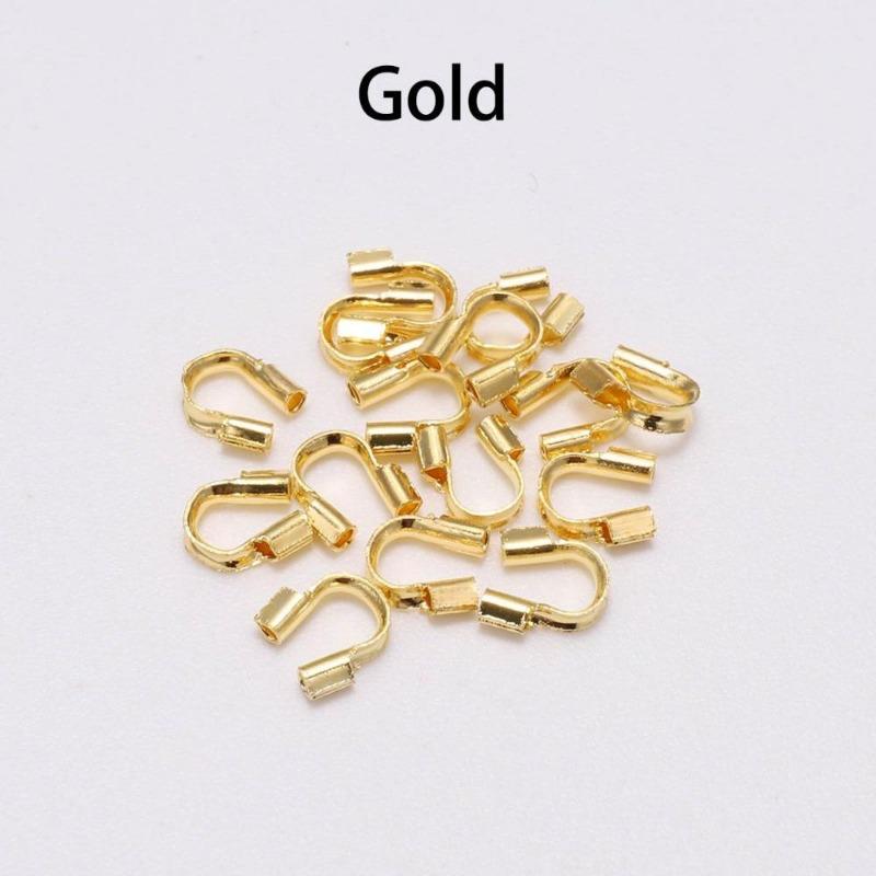 100pcs 4.5x4mm Wire Protectors Wire Guard Guardian Protectors Loops U Shape Accessories Clasps Connector for Jewelry Making