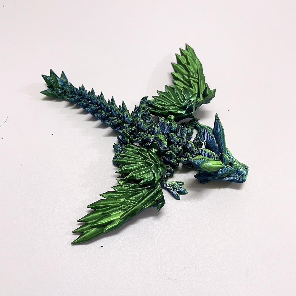 3D Printed Mini Dragon Model Toy - Articulated Poseable Collectible, Multi-Joint Fantasy Desk Decor For Adults & Kids