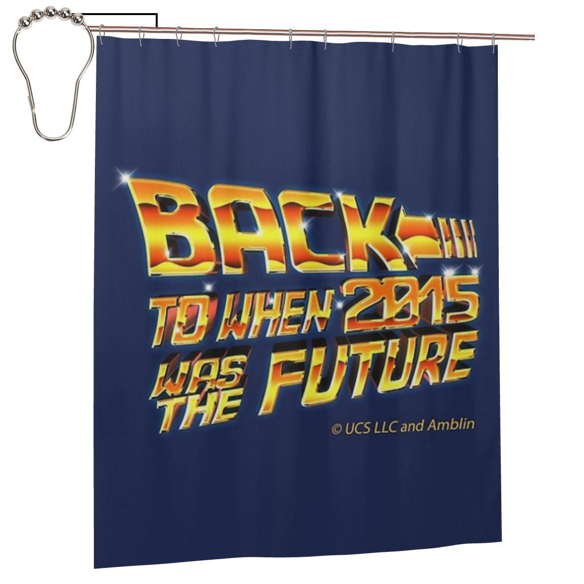 

Retro Back To The Future Shower Curtain Bathroom Polyester Waterproof Bath Curtains With Hooks W60H190(CM)-1 Pcs