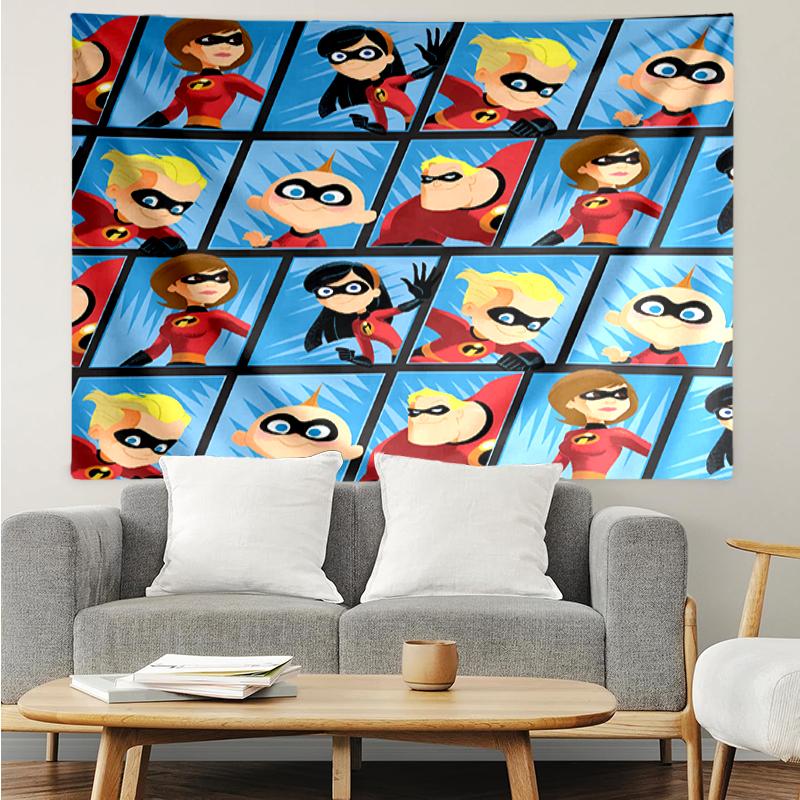 The Incredibles Print Tapestry, Backdrop, Easy Setup, Ideal for Bedroom, Office & Living Room, with Aesthetic Wall Hanging Decor.