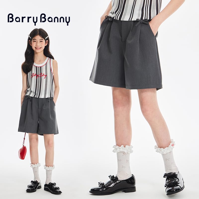 Shorts for Half High Elastic Hidden Hook and Loose For Everyday 140cm [Barry Banny] Kids, Girls, Girls' Clothing, Pants, Pockets, Ribbon, Summer,