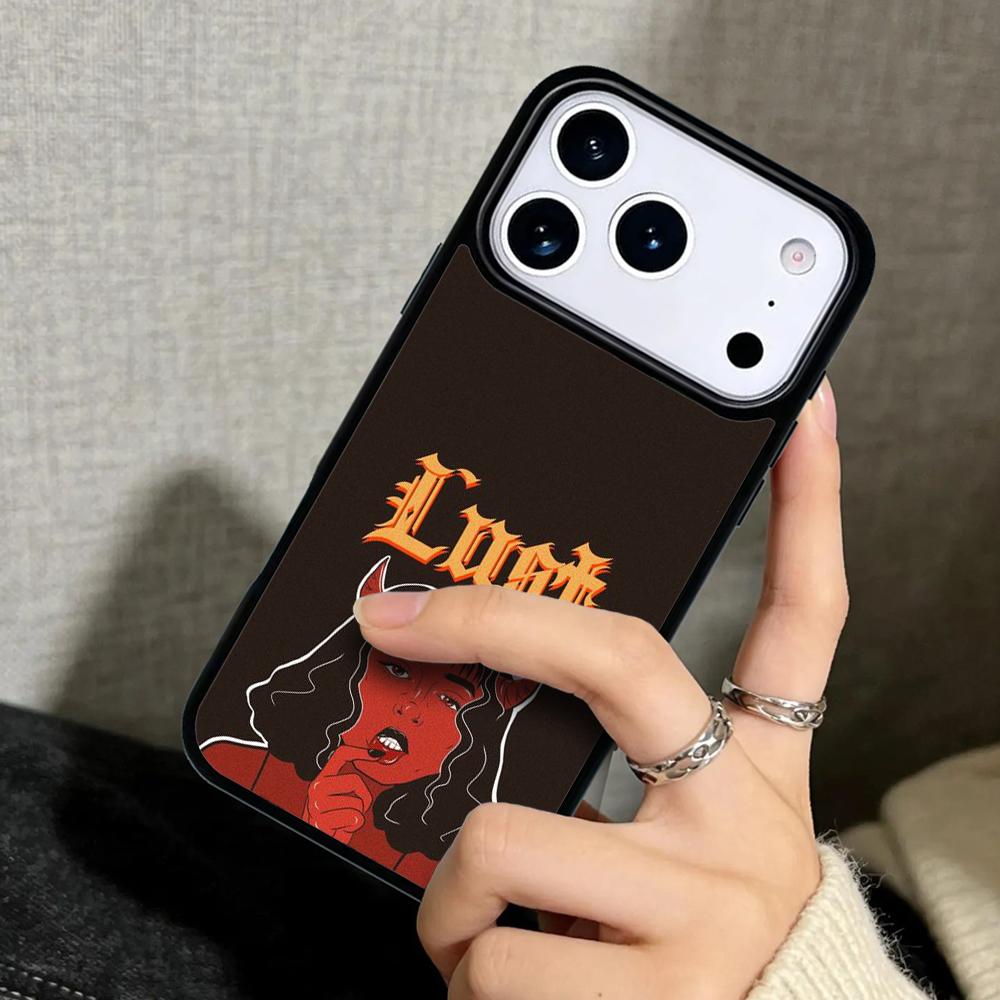 Capa Case for iPhone 17 Air 16 Pro Max 15 Plus 11 13 Mini 14 12 Back Phone Cover Aesthetic Devil Woman