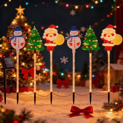 Christmas Tree Lights Solar Stake Lamp Animated LED Lawn Decor Soft Warm Lighting for Garden Path Holiday Display Lights