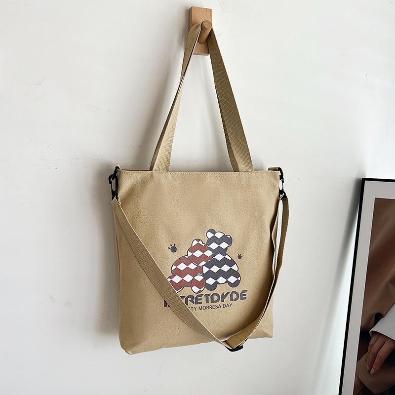 

Canvas large-capacity fashion handbag 2024 new foreign style casual shoulder printed tote bag canvas bag хакі