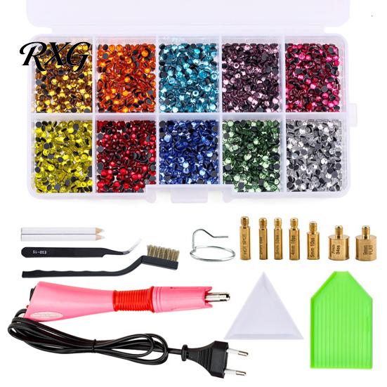 Hotfix Rhinestone Tool with 7 Tips Applicator Kit Tips, Hot Fix Setter Wand Tool, for DIY Clothing Fabric Craft Projects Shoes Bags Easy