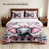Warm Elephant Personalized Custom Name 3‑Piece Bedding Set Soft Duvet Cover Set For Bedroom Home Decor
