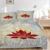 3pcs Lotus Flower Print Duvet Cover Set - Machine Washable, Includes 1 Cover and 2 Pillowcases, No Core Included yy251013078