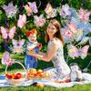 32Pcs Butterfly Party Decorations, Butterfly Hanging Swirl Decorations Pink and Purple Hanging Butterfly Decorations for Spring Summer Garden