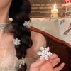 1/5Pcs Snowflake Rhinestone Hair Clips Crystal Hairpin for Women Barrettes Wedding Bridal Christmas Ornaments Hair Accessories