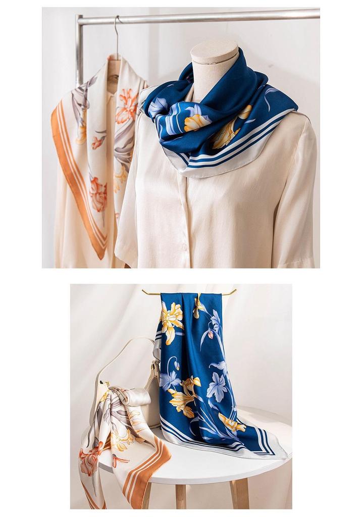 2026 Mulberry Silk Square Scarf: High-End Printed Necktie Shawl Gift for Elders