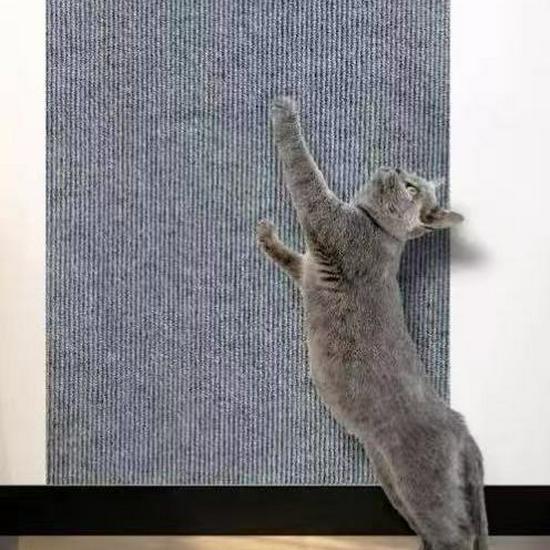 Self-Adhesive Cat Scratch Mat & Wall Protector with Teaser