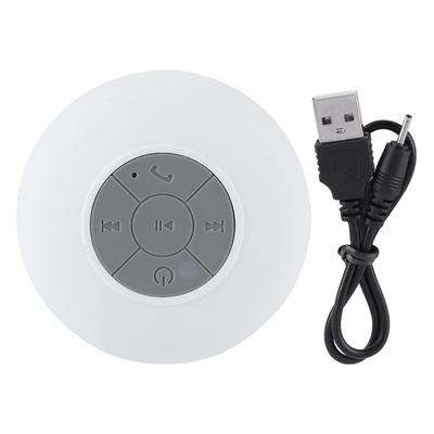 Outdoor Portable Mini Waterproof Wireless Bluetooth Music Speaker with Suction Cup (White)