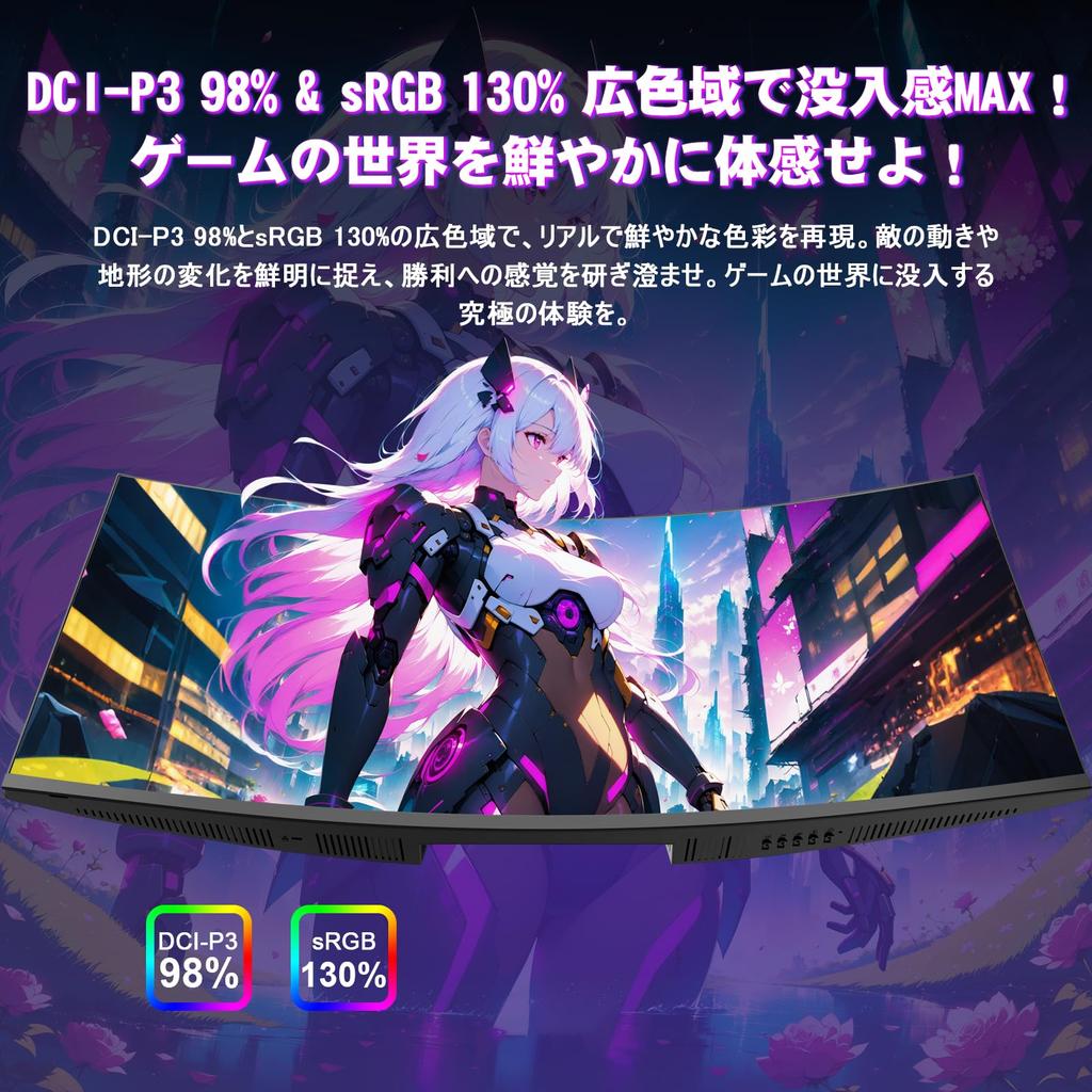 Amzfast Gaming Monitor 240Hz Curved Ultra PBP Light Year Warranty AMZG34C5Q Pro 34-inch Wide/UWQHD 3440x1440/1ms MPRT/98%DCI-P3/130%sRGB/VA