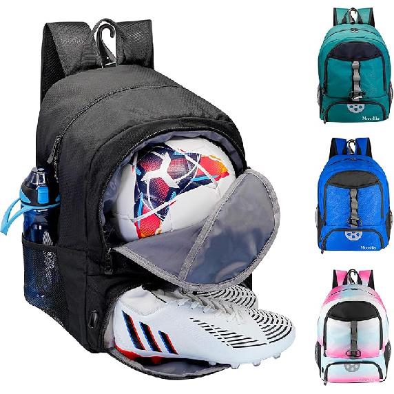 Youth Soccer Bag, Soccer Backpack for Football Volleyball Basketball, Backpack with Ball Compartment and Ball Holder