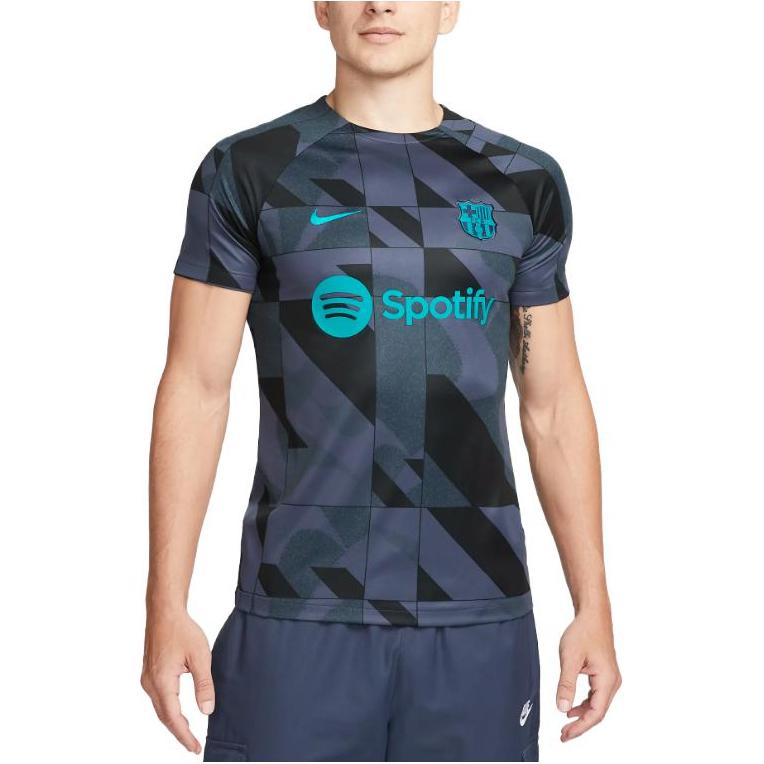 Nike FC Barcelona Academy Pro Third Dri-FIT Logo T-Shirt Men Tops Dark-Blue DZ1337-438