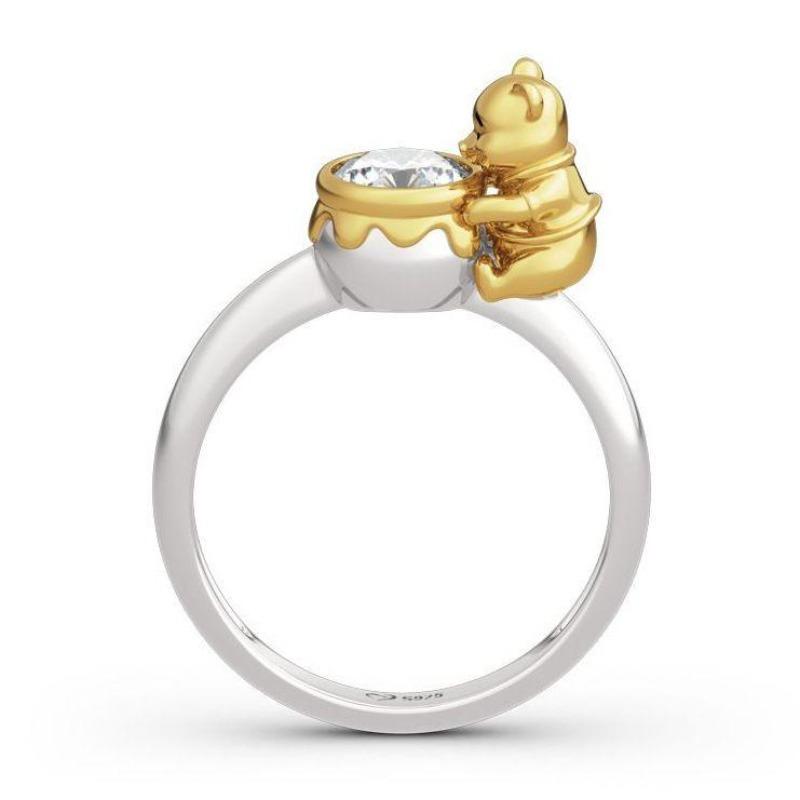 

Cute Puff Bear, Diamond Ring, Winnie The Pooh, Ring, Girl S Honeypot, Folded Ring, Wearing Ring Cartoon Opening, Small Fresh Air
